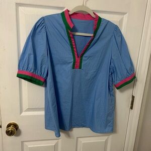 Colorful V-Neck Blouse
